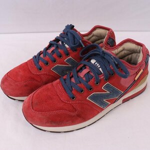 996 ニューバランス 26.5cm/new balance ミドルカット 赤 レッド 紺 中古 古着 スニーカー メンズ yy8656