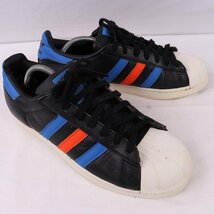 SUPERSTAR 27.5cm/adidas スーパースター アディダス スニーカー 黒 ブラック 赤 青 白 中古 古着 メンズ ad4752_画像6