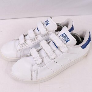 STAN SMITH CF 27.5cm/adidas スタンスミスCF アディダス スニーカー ベルクロ 白 ホワイト 青 中古 古着 メンズ ad4750