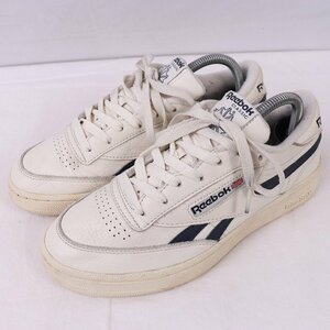 Reebok Club C Revenge Mu 25.5cm/リーボック クラブ C リベンジ ムー スニーカー 白 ホワイト 紺 中古 古着 メンズ et1728