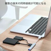 USBハブ 4ポート USB ハブ USB HUB 高速 USB3.0 ケーブル_画像2