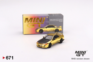 1/64 MINI-GT MGT00671-R 日産 スカイライン GT-R Top Secret VR32 ゴールドクローム カーボンファイバーフード 東京オートサロン 2024 TSM