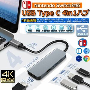 即納 USB Type C HDMI アダプタ Nintendo Switch IIQ hdmiポート + USBタイプC高速PD充電ポート + USB 3.0高速ポート + USB2.0ハブポート