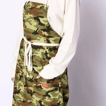 【COOKMAN】クックマン Long Apron ロングエプロン Ripstop Camo Green (Woodland) 233-03992 / カモフラ 迷彩柄 男女兼用 フリーサイズ_画像6