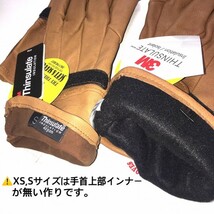 送料無料★NAPA GLOVES ナパ 鹿革 防寒 冬用 ガントレット シンサレート グローブ 822TL-S BROWN 茶 裏地付 3M社 万能glove USA老舗_画像6