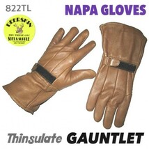 送料無料★NAPA GLOVES ナパ 鹿革 防寒 冬用 ガントレット シンサレート グローブ 822TL-S BROWN 茶 裏地付 3M社 万能glove USA老舗_画像1