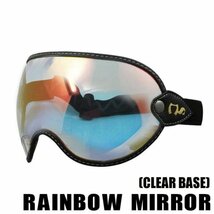 送料0 TEARDROP GOGGLES ティアドロップゴーグル シールド｜レインボーミラー/クリアベース｜ゴムバンド PS-TDG-RM /OceanBeetleにピッタリ_画像2