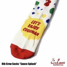 【COOKMAN】クックマン Rib Crew Socks ソックス 靴下 Sauce Splash 233-31961 / ソーススプラッシュ 男女兼用 フリーサイズ スケボー_画像4