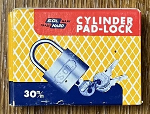 南京錠 SOL HARD MARK TRADE CYLINDER PAD-LOCK 30mm 真鍮 未使用品