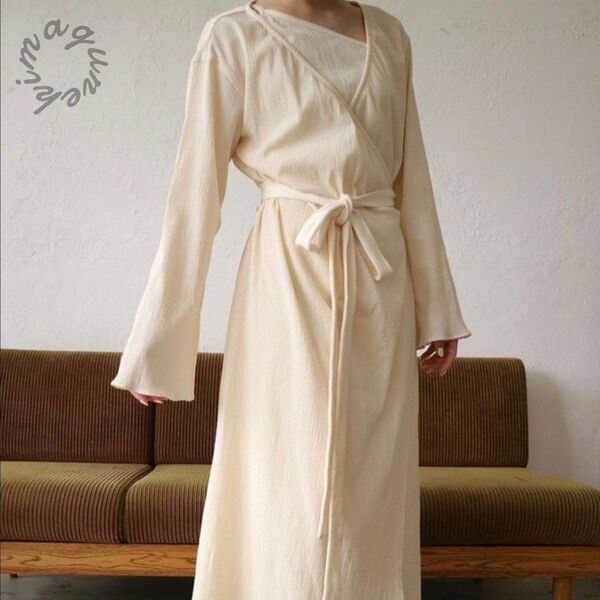 【Acka】Acka natural layered one-piece ivory