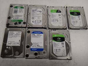 TOSHIBA,Western Digital,SEAGATE 3.5インチHDD 4TB SATA 7台セット　動作品