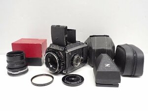 ZENZABRONICA ゼンザブロニカ S2 ブラック 後期 中判フィルムカメラ + NIKKOR-P 75mm F2.8 プリズムファインダー付き ∩ 6CCAA-1