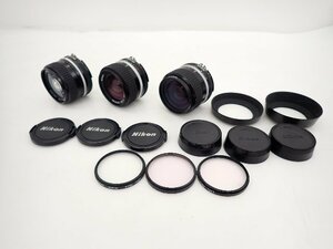 NIKON ニコン 広角レンズ Ai NIKKOR 24mmF2.8/Ai-S NIKKOR 35mm F2/28mm F2.8 3本セット ∽ 6CFF8-4