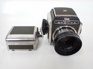 ZENZA BRONICA ゼンザブロニカ 中判フィルム一眼レフカメラ 初代Sモデル NIKKOR-P 7.5cm F2.8レンズ付き △ 6D042-11