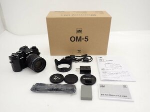 OLYMPUS オリンパス ミラーレス一眼カメラ OM-5 12-45mm F4.0 PRO レンズキット OM SYSTEM ブラック 元箱/説明書付 ∽ 6D076-1