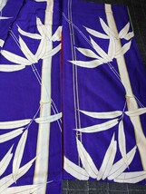 え46　レトロ　中振り袖　袷着物　青紫色に白い竹_画像3