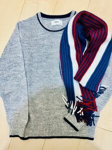 【春のお出かけ】ikka セーター＆マフラー ウール混 ニット
