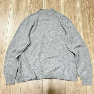 ★カシミア100%★三越 カシミヤ 長袖 ニット セーター グレー ボトルネック レディース サイズM-L cashmere R-5425