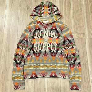 ★人気★ラルフローレン DENIM&SUPPLY Ralph Lauren 長袖 スウェット パーカー トレーナー ネイティブ柄 コットン サイズS メンズ R-5524