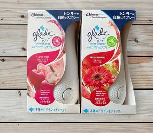 glade 消臭センサー＆スプレー本体フレッシュフローラル・ロマンティックフローラルの2点セット