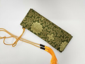 DA15　剣袋　刀袋　新しいデザイン　雲紋図　緑色　絹　刀装具　日本刀道具
