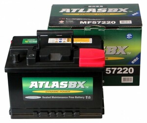 アトラス 新品バッテリー MF 57220 72AH 適合 サーブ 9-5 ボルボ S80 V70 XC70 BMW 3シリーズ E90 325i E40 Z3 Z4 E46 318i ベンツ SLK