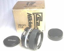 ★完動・極美品・かなり綺麗★Nikon Ai-S NIKKOR 28mm F2.8 ニコン単焦点レンズ 元箱（緩和材付) 前後レンズキャップ付属 安心の動作確認済_画像1