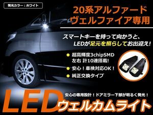 20系 アルファード 前期 後期 対応 10連SMD LEDウェルカムライト LED 外装 後付け ランプ 交換 ドレスアップ カスタム