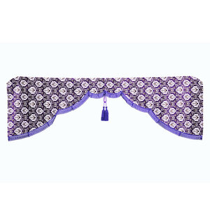 金華山センターカーテン　新格子　パープル（紫）　Mサイズ　2000×720　五右衛門 　【納期約1ヵ月】