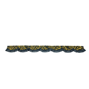 金華山波型フロントカーテン　ベルサイユ　ブラック（黒）　Lサイズ　2200×150　【納期約3週間】