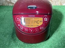 1B116 TOSHIBA 東芝 IHジャー 炊飯器 家電 家庭用 RC-6XM グランレッド 赤 3.5合 炊飯器 IH炊飯器 動作品 2020年製_画像2