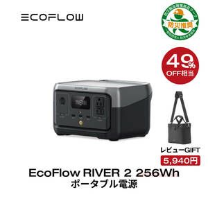 ポータブル電源 リン酸鉄 長寿命 1hフル充電 RIVER 2 256Wh　a-19