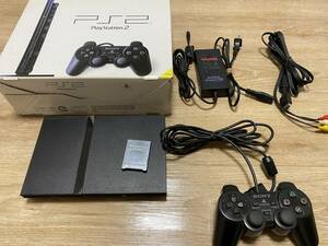 【ジャンク品】PlayStation2本体　SCPH-70000／メモリカード付／通電確認／中古品／コントローラー動作不良