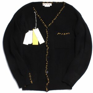 22AW【タグ付き・定価152,900円】MARNI SHETLAND WOOL REPAIR LOGO CARDIGAN 48 CDMG0083Q0 マルニ ウール リペア ロゴ カーディガン