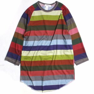 20ss COMME des GARCONS SHIRT ラグラン 3/4 スリーブボーダーTEE sizeX マルチ S28105 コムデギャルソンシャツ ロンT