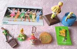  new goods & beautiful goods * Disney Peter Pan, Tinkerbell goods 8 point set *( ceramics made case, pin badge, key holder, figure etc. )