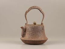 煎茶道具 龍文堂造 胴在印 安之介 造 銅製蓋 時代鉄瓶 時代物 極上品 初だし品 C3904_画像2