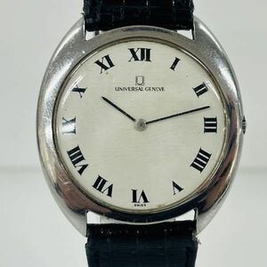 X257-O32-1098 ◎ UNIVERSAL GENEVE ユニバーサル・ジュネーブ 842111 手巻き メンズ 腕時計 稼働 ホワイト文字盤 アナログ 2針 時計 ②