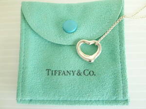 61003◆TIFFANY＆Co./ティファニー オープンハート ネックレス 925 Elsa Peretti/エルサペレッティ SILVER/シルバー アクセサリ 保護袋◆