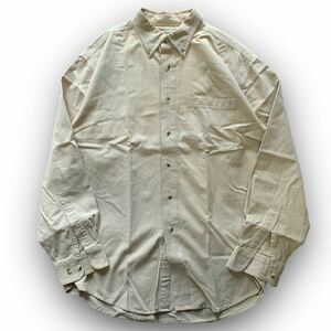 230818BRB117● L.L.Bean (M) LS SHIRT Beige エルエルビーン 長袖シャツ ベージュ 長袖 シャツ ボタンダウン アウトドア アウトドアシャツ