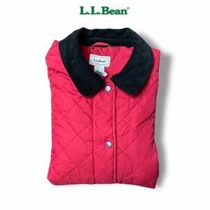 希少 1990's L.L.Bean エルエルビーン Thermore キルティング ジャケット 赤黒 コーチジャケット フィールドジャケット アウトドア vintage