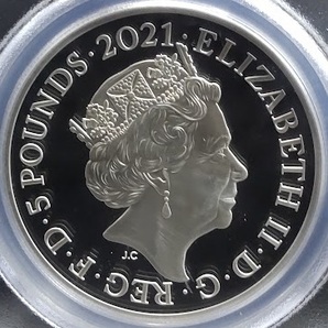 【準最高鑑定】2021年 英国 ロイヤルミント ゴチッククラウン 5ポンド 2オンス 銀貨 PCGS PR69 DCAMの画像4