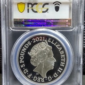 【準最高鑑定】2021年 英国 ロイヤルミント ゴチッククラウン 5ポンド 2オンス 銀貨 PCGS PR69 DCAMの画像2