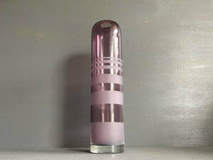 [9125]30cm ベース ガラス フロストガラス ボーダー パープル 紫 ガラスベース 花瓶 ガラス花瓶 