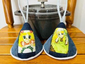 三角鍋つかみ★staub　ストウブ　ホーロー鍋★ミトン　鍋つかみ　キャンディキャンディ