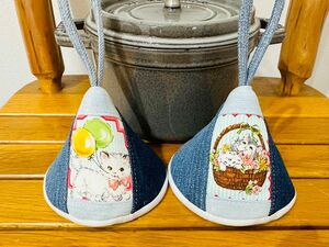 三角鍋つかみ★staub　ストウブ　ホーロー鍋★ミトン　鍋つかみ