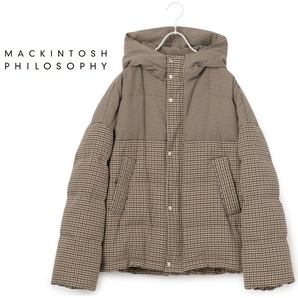 新品 送込★定価4.2万円★マッキントッシュフィロソフィー MACKINTOSH PHILOSOPHY★パネルチェック ダウンジャケット★FUDGE CLUEL 掲載品