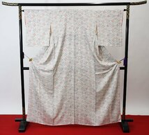 小紋 着物 袷 花 網目文 身丈158cm 裄丈64.5cm ★ kb-5374 桜庭呉服店_画像2