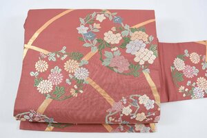 名古屋帯 刺繍 花 秋草 帯丈352cm ★着物屋 ne-7291 桜庭呉服店