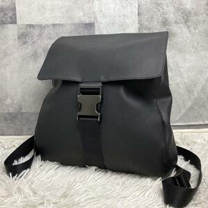 1円 美品 BOTTEGA VENETA ボッテガヴェネタ マルコポーロ PVC バッグパック リュックサック ブラック メンズ 通勤 ビジネス レディース